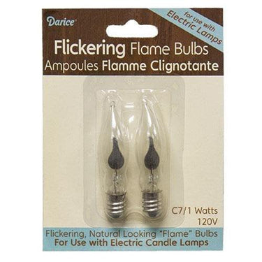 2 Pkg Flicker Flame Bulbs 1W - The Fox Decor